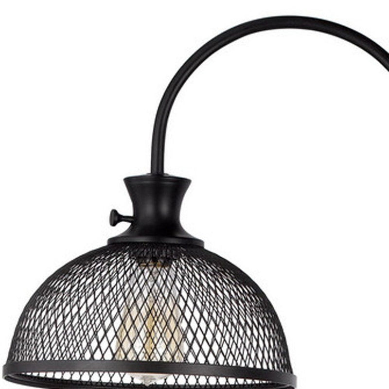 Adjustable Traditional Shaped Floor Lamp With Bronze Dome Shade - Black