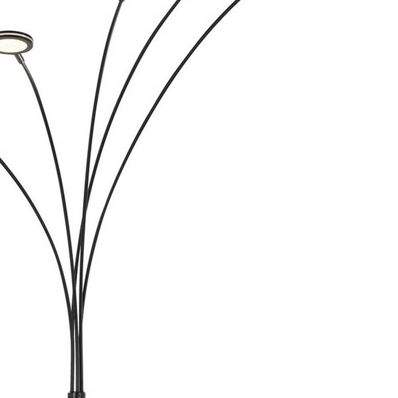Five Light LED Arc Floor Lamp - Bronze