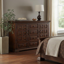 Load image into Gallery viewer, Solid Wood Six Drawer Triple Dresser - Chocolate
