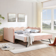 Load image into Gallery viewer, Gingham Daybed With USB Charging Port, Wave-Shaped Design
