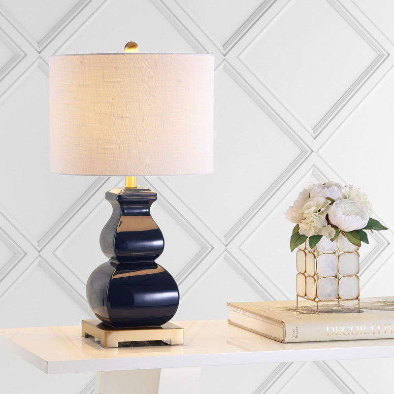 Novelty Table Lamp LED With Globe Shade - Navy Blue