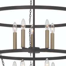 Load image into Gallery viewer, Candle Style Ten Light Metal Dimmable Chandelier - Black / Gold
