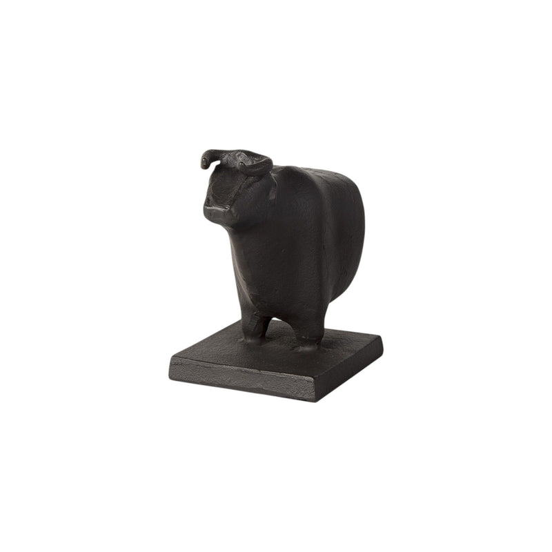 Fabric Bull Decorative Bookends (Set of 2) - Black