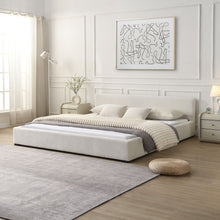 Load image into Gallery viewer, Elegant Wide Bed With Soft Fabric Upholstery
