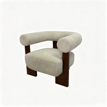 Load image into Gallery viewer, C - Shaped Chunky Arm Accent Chair - Beige / Brown
