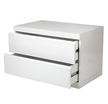 Load image into Gallery viewer, Two Drawer Glossy Finish Nightstand - White
