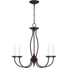 Load image into Gallery viewer, 22'' Five Light Dimmable Chandelier With Shades - Bronze
