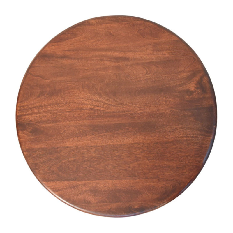 Round Coffee Table With Three Drawers - Brown