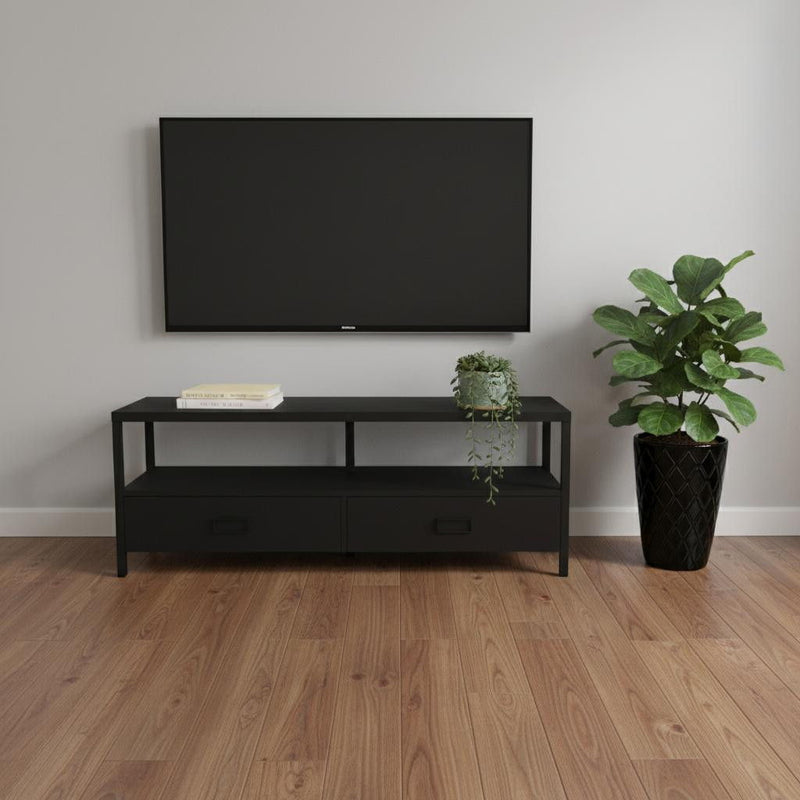 47" Cabinet Enclosed Storage TV Stand - Black