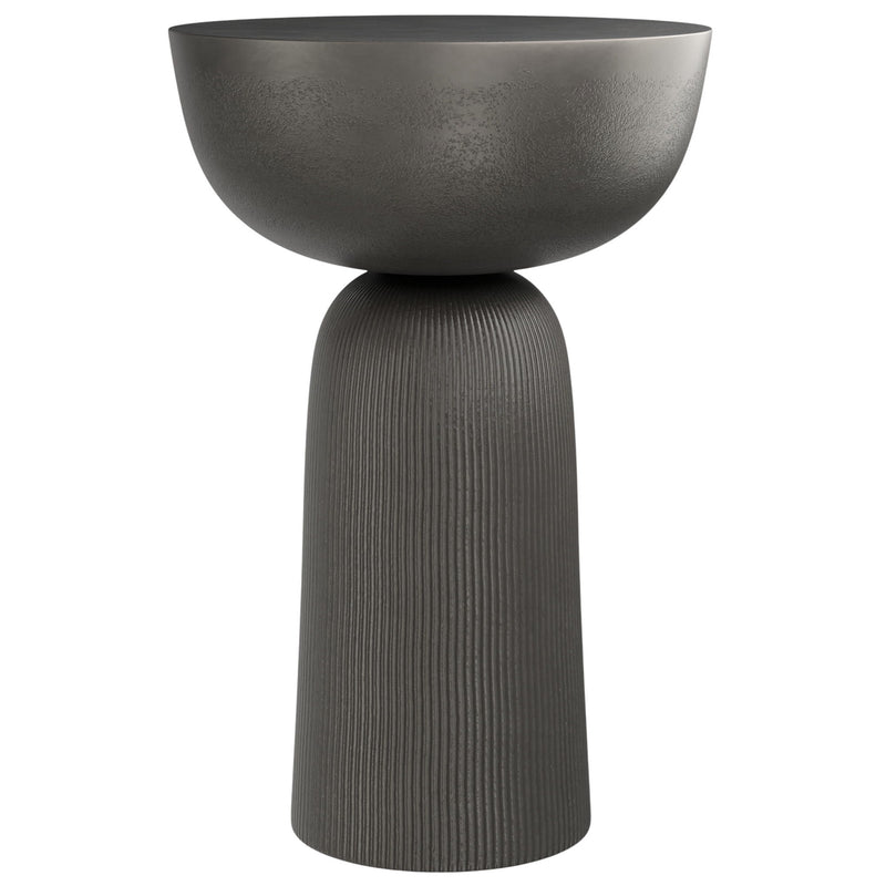 21" Aluminum Round End Table - Black