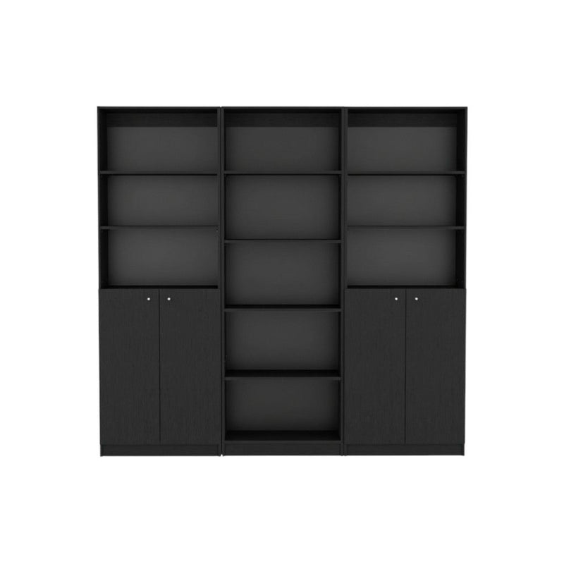 Five Tier Bookcase With Four Doors (546353) - Black