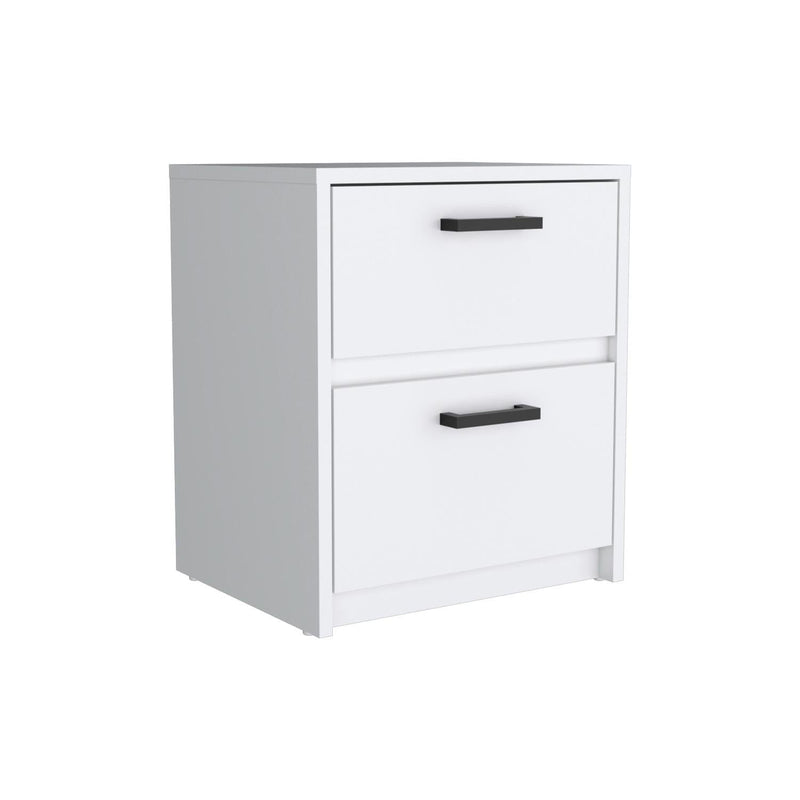 Wood Two Drawer Nightstand (518161) - White