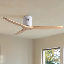 Load image into Gallery viewer, Low Profile Flush Ceiling Fan Without Light - Matte White / White
