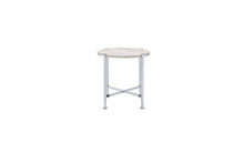 Load image into Gallery viewer, Manufactured Wood And Metal Round End Table - Chrome And White Oak
