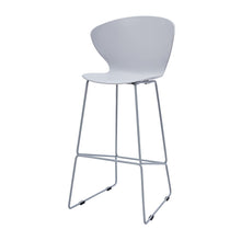 Load image into Gallery viewer, Heavy Duty Plastic And Metal Low Back Bar Height Bar Chairs (Set of 2) - Gray
