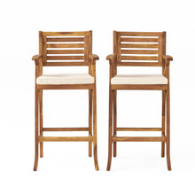Load image into Gallery viewer, Barstool With Soft Curved Lines And Sturdy Frame (Set of 2) - Brown
