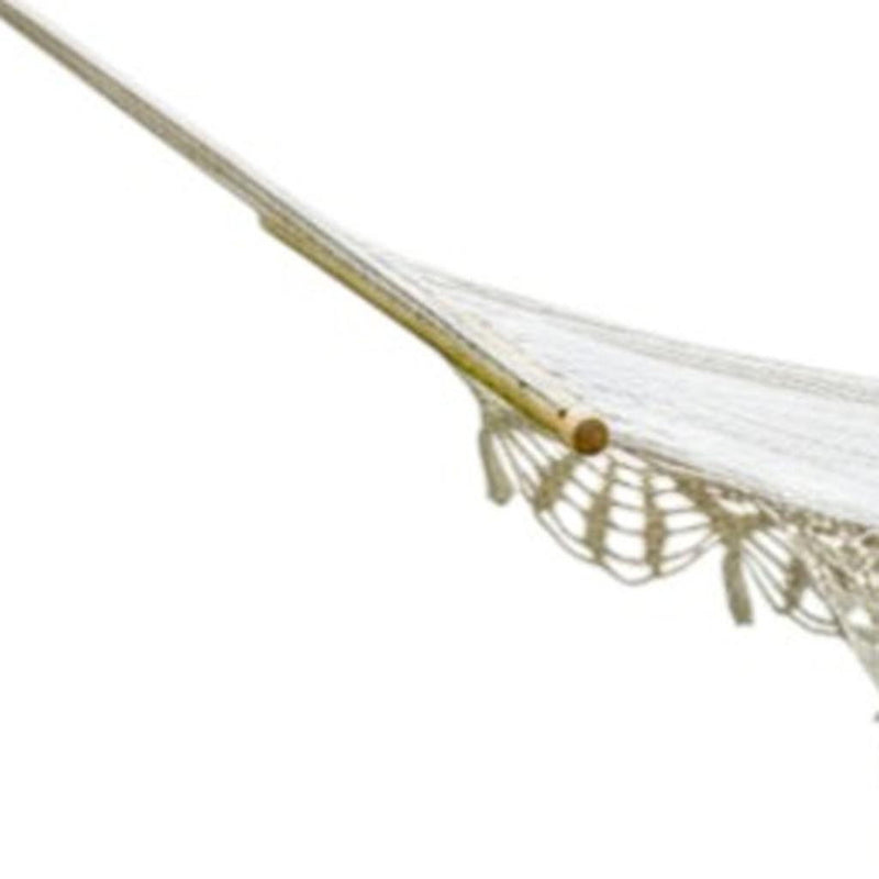 Single Spreader Bar Hammock With Lace - Ivory