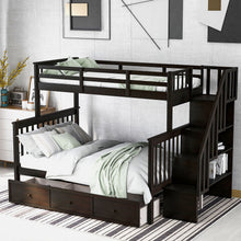 Load image into Gallery viewer, Stairway Bunk Bed With Storage And Guard Rail For Bedroom
