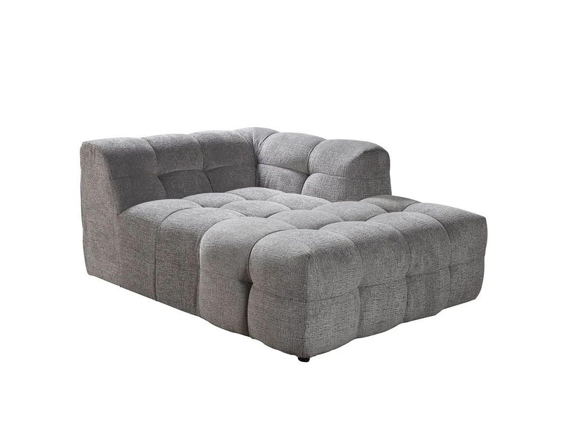Boucle L Shaped Two Piece Sofa Chaise Sectional With Toss Pillows - Light Gray