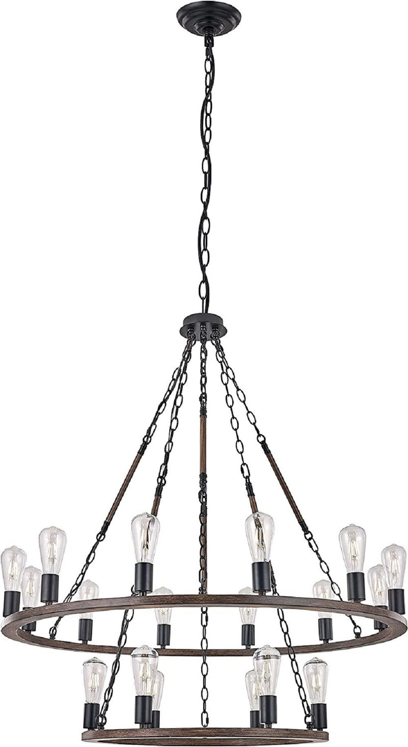 Candle Style Multi Light Metal Dimmable Chandelier - Brown And Black