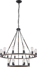 Load image into Gallery viewer, Candle Style Multi Light Metal Dimmable Chandelier - Brown And Black
