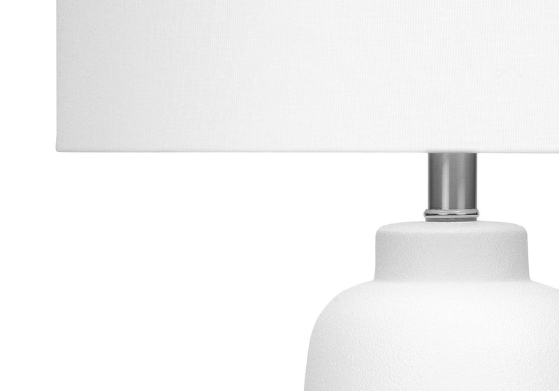 Ceramic Cylinder Table Lamp With Drum Shade - Cream