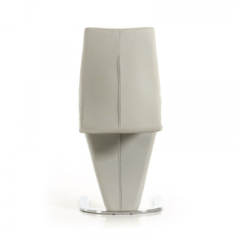 Faux Leather Modern Dining Chairs (Set of 2) - Light Gray