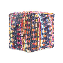 Load image into Gallery viewer, Upholstery Cube Pouf Ottoman - Blue
