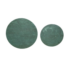 Load image into Gallery viewer, Genuine Marble Iron Round Frame Nested Coffee Tables (Set of 2) - Green / Gold
