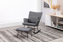 Load image into Gallery viewer, Rocking Accent Chair With Lumbar Pillow And Ottoman
