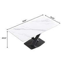 Load image into Gallery viewer, Modern Artificial Stone Straight Edge Metal X Leg Dining Table, 6 People
