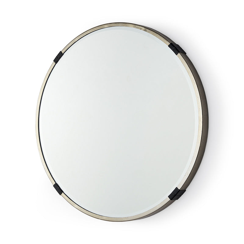24" Metal Round Framed Accent Mirror - Gold / Black