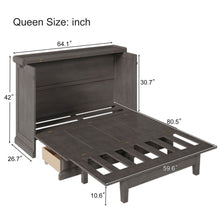 Load image into Gallery viewer, Solid Pine Murphy Bed Chest Cube Cabinet Bed With Charging Station And Large Storage Drawer For Home Office Or Small Room
