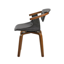 Load image into Gallery viewer, Upholstered Faux Leather Dining Arm Chair - Dark Gray

