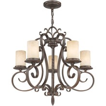 Load image into Gallery viewer, 25" Five Light Dimmable Chandelier With Shades - Bronze
