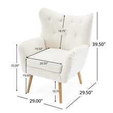Load image into Gallery viewer, Mid - Century Modern Arm Chair With Wingback Design Wood Legs
