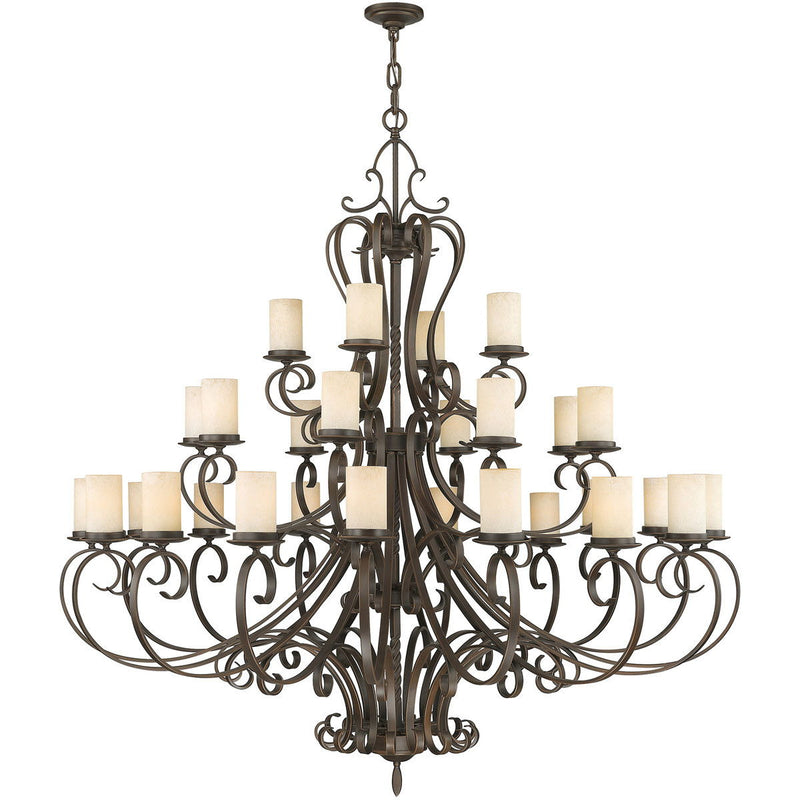 64" Multi Light Metal Dimmable Chandelier With Shades - Bronze