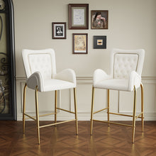Load image into Gallery viewer, Velvet Fabric Counter Height Bar Stools (Set of 2)
