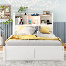 Load image into Gallery viewer, Storage Platform Bed With Pull Out Shelves, Trundle, And 2 Drawers
