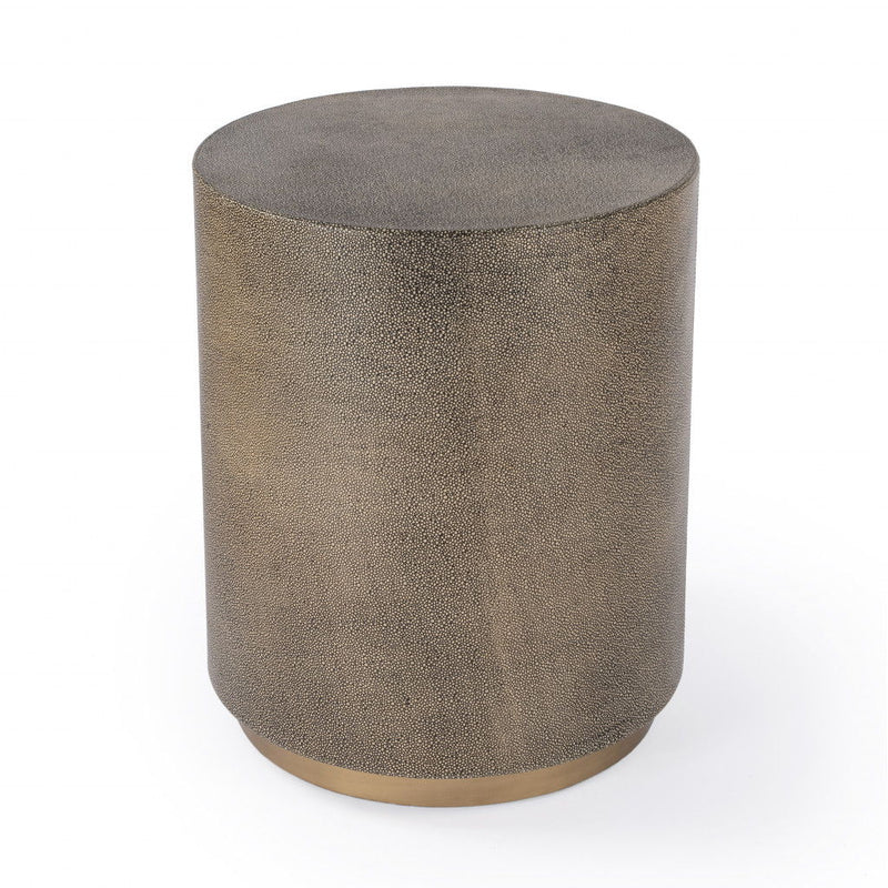 Manufactured Wood Rectangular End Table - Gold
