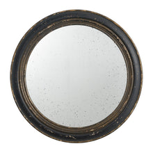 Load image into Gallery viewer, 24" Distressed Round Framed Accent Mirror - Dark Brown
