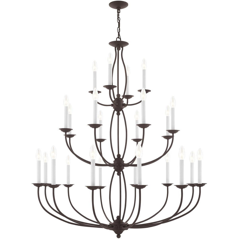 50" Multi Light Dimmable Chandelier With Shades - Bronze