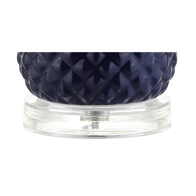 23" Novelty Table Lamp LED With Drum Shade - Navy Blue