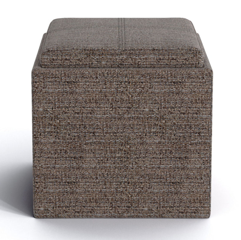 17" Upholstery Storage Ottoman - Brown