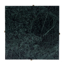 Load image into Gallery viewer, 21" Marble And Iron Square End Table - Green And Gold
