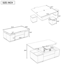 Load image into Gallery viewer, Multi Functional Adjustable Coffee Table With 4 Storage Stools
