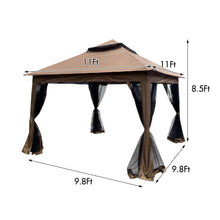 Load image into Gallery viewer, Outdoor Pop Up Gazebo Canopy With 2 Tier Soft Top And Removable Zipper Netting
