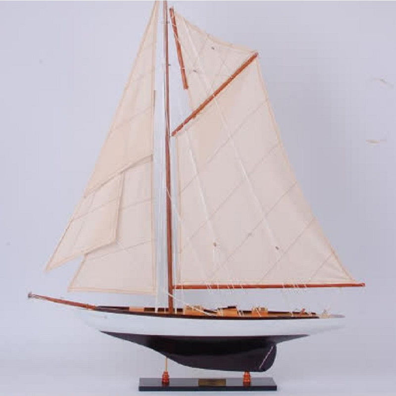 Hand Painted Model Boat (624672) - Dark Brown / Beige