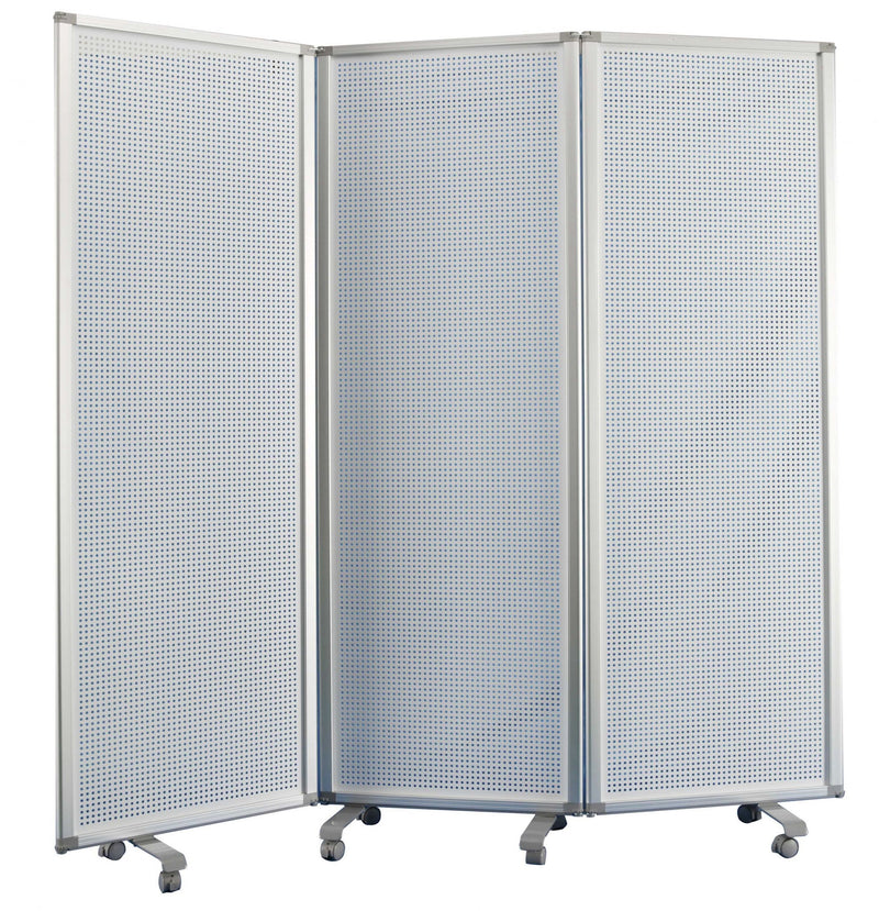 Iron Folding Six Panel Screen Room Divider - White