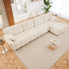 Load image into Gallery viewer, Sofa Set With Ottoman And Pillows, Textured, High Resilience Cushions
